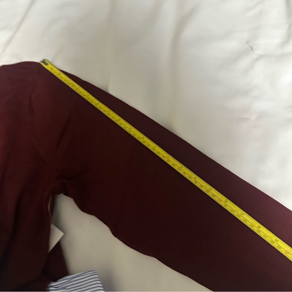Croft & Barrow Burgundy Sweater with Blue Striped Hem - Picture 14 of 16